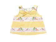Lucy Bird And Stripe Print Top for 0 3 Months Baby Multi Color