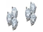 Plutus Brands Sterling Silver Three Stone Earrings