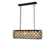 1216 Madison Collection Pendant Lamp L 40in W 13in H 15in Lt 6 Mocha Brown Finish Royal Cut Golden Teak Smoky