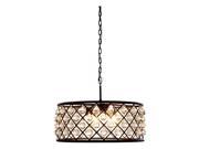 1213 Madison Collection Pendant Lamp D 25in H 10.5in Lt 6 Mocha Brown Finish Royal Cut Crystal Clear