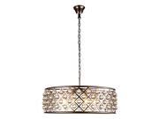 1213 Madison Collection Pendant Lamp D 32in H 10.5in Lt 8 Polished Nickel Finish Royal Cut Crystal Clear