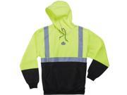 8293 S Lime Black Class 2 Hooded Sweatshirt w Black Front