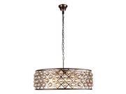 1214 Madison Collection Pendant Lamp D 32in H 10.5in Lt 8 Polished Nickel Finish Royal Cut Crystal Clear