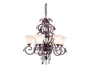 4900 Troy Collection Pendant lamp D 30.5 H 33.5 Lt 6 Gilded Umber Finish