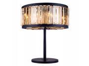 1203 Chelsea Collection Table Lamp D 18 H 32 Lt 4 Mocha Brown Finish Royal Cut Golden Teak Crystals