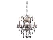 1138 Elena Collection Pendant Lamp D 13in H 15.5in Lt 4 Polished Nickel Finish Royal Cut Silver Shade Grey