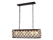 1215 Madison Collection Pendant Lamp L 40in W 13in H 15in Lt 6 Mocha Brown Finish Royal Cut Crystal Clear