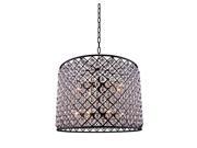 1204 Madison Collection Pendent lamp D 35.5 H 28 Lt 12 Mocha Brown Finish Royal Cut Crystals