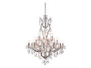 1138 Elena Collection Pendant Lamp D 41in H 52in Lt 25 Polished Nickel Finish Royal Cut Crystal Clear