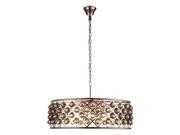 1214 Madison Collection Pendant Lamp D 32in H 10.5in Lt 8 Polished Nickel Finish Royal Cut Silver Shade Grey