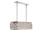 1216 Madison Collection Pendant Lamp L 40in W 13in H 15in Lt 6 Polished Nickel Finish Royal Cut Crystal Clear