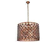 Madison Collection Pendant Lamp D 27.5 H 21 Lt 8 Golden Iron Finish Royal Cut Crystal Clear