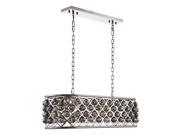 1216 Madison Collection Pendant Lamp L 40in W 13in H 15in Lt 6 Polished Nickel Finish Royal Cut Silver Shade Grey