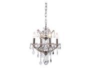 1138 Elena Collection Pendant Lamp D 13in H 15.5in Lt 4 Polished Nickel Finish Royal Cut Crystal Clear