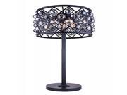 1206 Madison Collection Table Lamp D 15.5 H 32 Lt 3 Mocha Brown Finish Royal Cut Silver Shade Crystals