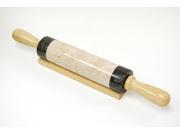 Two Tone Champagne Charcoal 18 Deluxe Rolling Pin w Wood Cradle