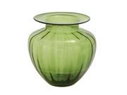 Glass Fluted Vase Grn 13 Inches Width 14 Inches Height