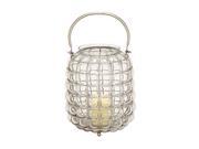 Gls Mtl Lantern Nkl 8 Inches Width 16 Inches Height