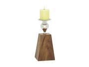 Teak Alum Cndl Hldr 5 Inches Width 12 Inches Height