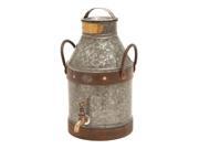 Mtl Galvn Milk Can Decr 11 Inches Width 16 Inches Height