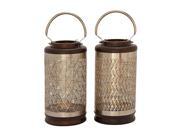 Mtl Wd Slv Lantern 2 Asst 6 Inches Width 16 Inches Height