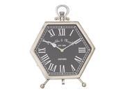 Ssteel Hex Tbl Clock 9 Inches Width 12 Inches Height