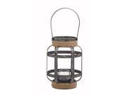 Mtl Gls Rope Cndl Lantern 9 Inches Width 12 Inches Height