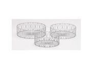 Mtl Slv Baskets Set Of 3 10 Inches 12 Inches 13 Inches Width