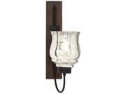 Wd Mtl Gls Cndl Sconce 9 Inches Width 21 Inches Height
