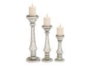 Glass Cndl Hldr Set Of 3 21 Inches 17 Inches 12 Inches Height