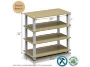 Furinno 13081SBE WH Turn S Tube 4 Tier Shoe Rack Steam Beech White