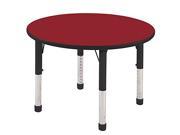 30 Round Table Red Black Chunky