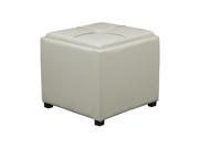 Nesting Storage Ottomans Faux Leather W Tray Fully Assembled Cream