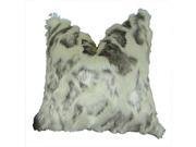 Plutus Ivory Rabbit Fur Handmade Throw Pillow 12 x 25