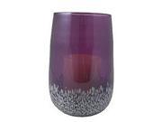 PURPLE SAVOY SPECKLED GLASS WITH CANDLE