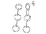 Plutus Sterling Silver Rhodium Finish Brilliant Tiffany Style Pave Earrings