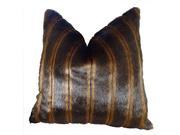 Plutus Fancy Brown Mink Handmade Throw Pillow Double sided 20 x 20