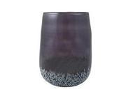 CHARCOAL GREY SAVOY SPECKLED GLASS WITH CANDLE