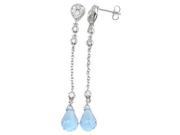 Plutus Sterling Silver Rhodium Finish Marquise Tiffany Style Bezel Earrings