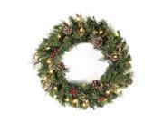 24 Pre Lit Christmas Wreath with Ornaments