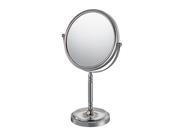 Recessed Base Vanity Mirror with 5X 1X magnification in Chrome by Mirror Image