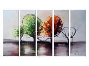 Red Green Tree Art Painting 1087 60x 32in