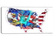American Monuments Map Art PT2830