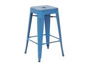 Bristow 26 Antique Metal Barstools Antique Royal Blue Finish 2 Pack