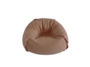 Large Canvas with Exposed Seams Bean Bag in Dusty Pink