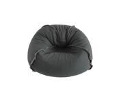Large Canvas with Exposed Seams Bean Bag in Charcoal Grey