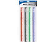 Bazic Products 343 288 BAZIC 12 in. 30cm Plastic Ruler 4 Pack Case of 288
