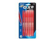 Bazic 17022 24 GX 8 Red Oil Gel Ink Pen Pack of 24