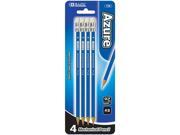 Bazic Products 728 24 BAZIC Azure 0.7 mm 2B Mechanical Pencil 4 Pack Case of 24