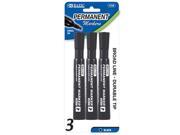 BAZIC Black Chisel Tip Desk Style Permanent Markers 3 Pack
